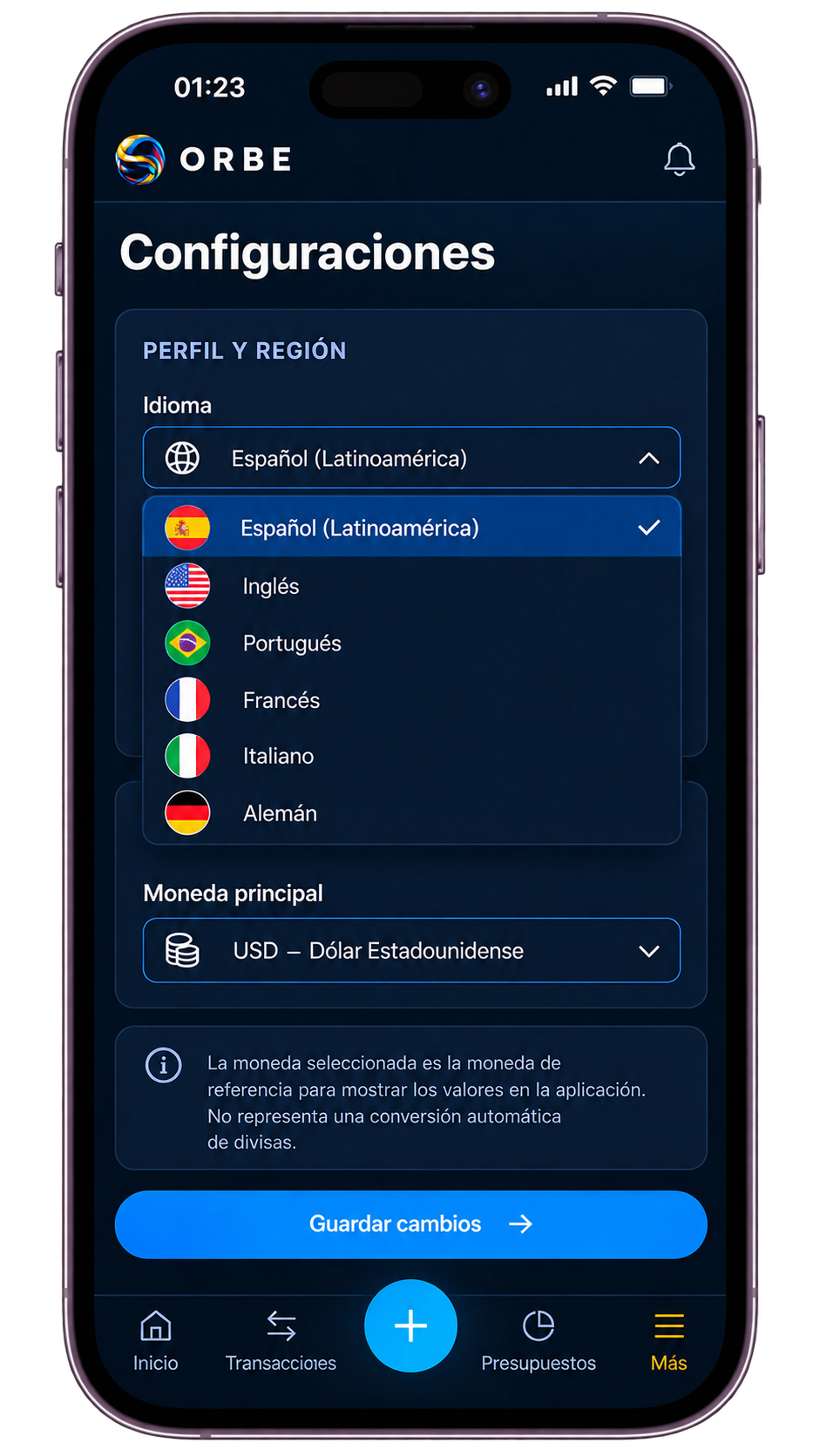 ORBE FINANCE · Idiomas